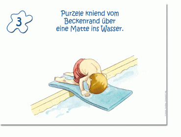 Übungskarten Purzelbaum – laminierte Folien für den Schwimmunterricht